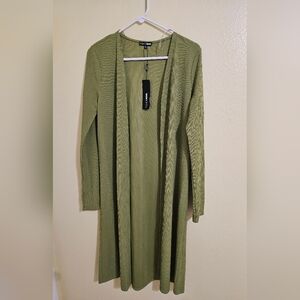 Fashion Nova Olive Ribbed Cardigan